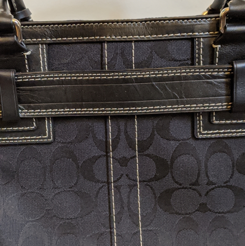 🆕 Coach Signature Hampton Black 10246 Satchel Purse Shoulder Bag Tote - Picture 10 of 15